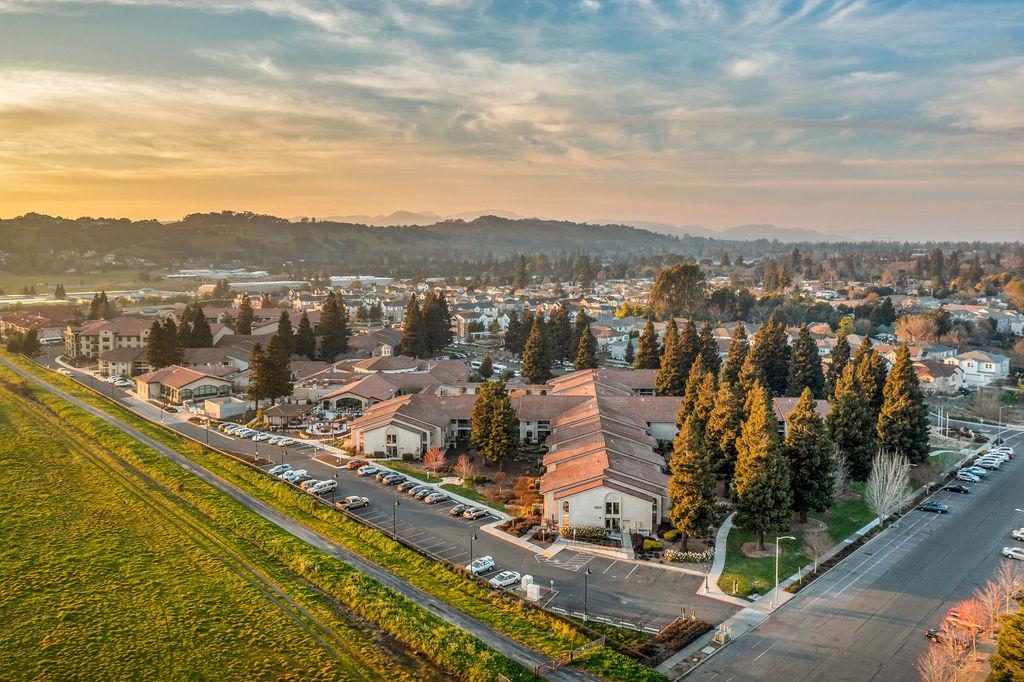 Aerial view of Meadows of Napa Valley campus